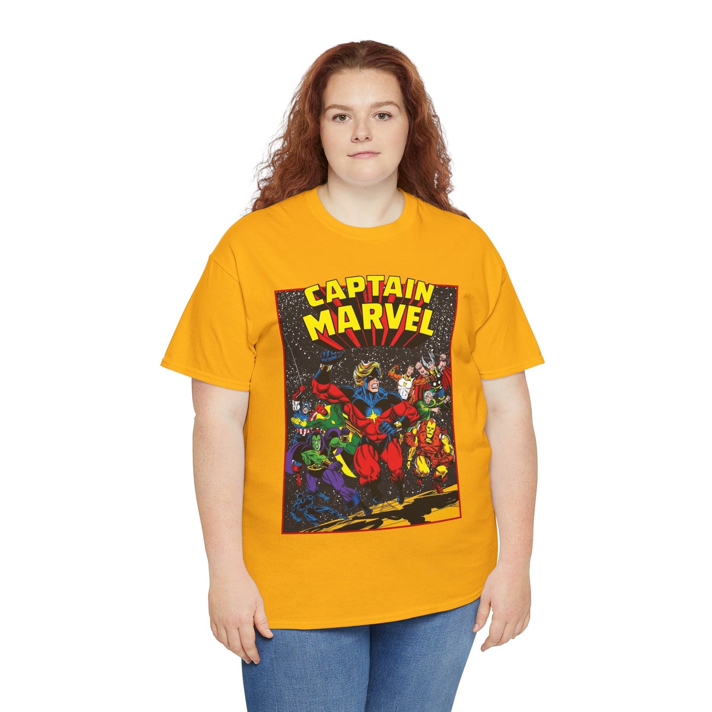 Captain Marvel T-Shirt - Marvel Comics - Jim Starlin Art - Mar-Vell - Kree - Cosmic Hero