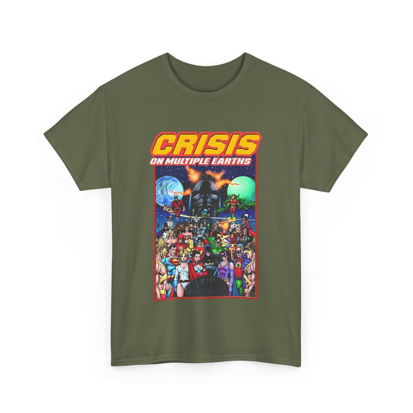 Crisis on Multiple Earths T-Shirt - George Perez Art - JSA & JLA Team-ups - Superman, Batman, Zatanna, Huntress, Power Girl, Hawkman, New Gods, Darkseid - DC Comics