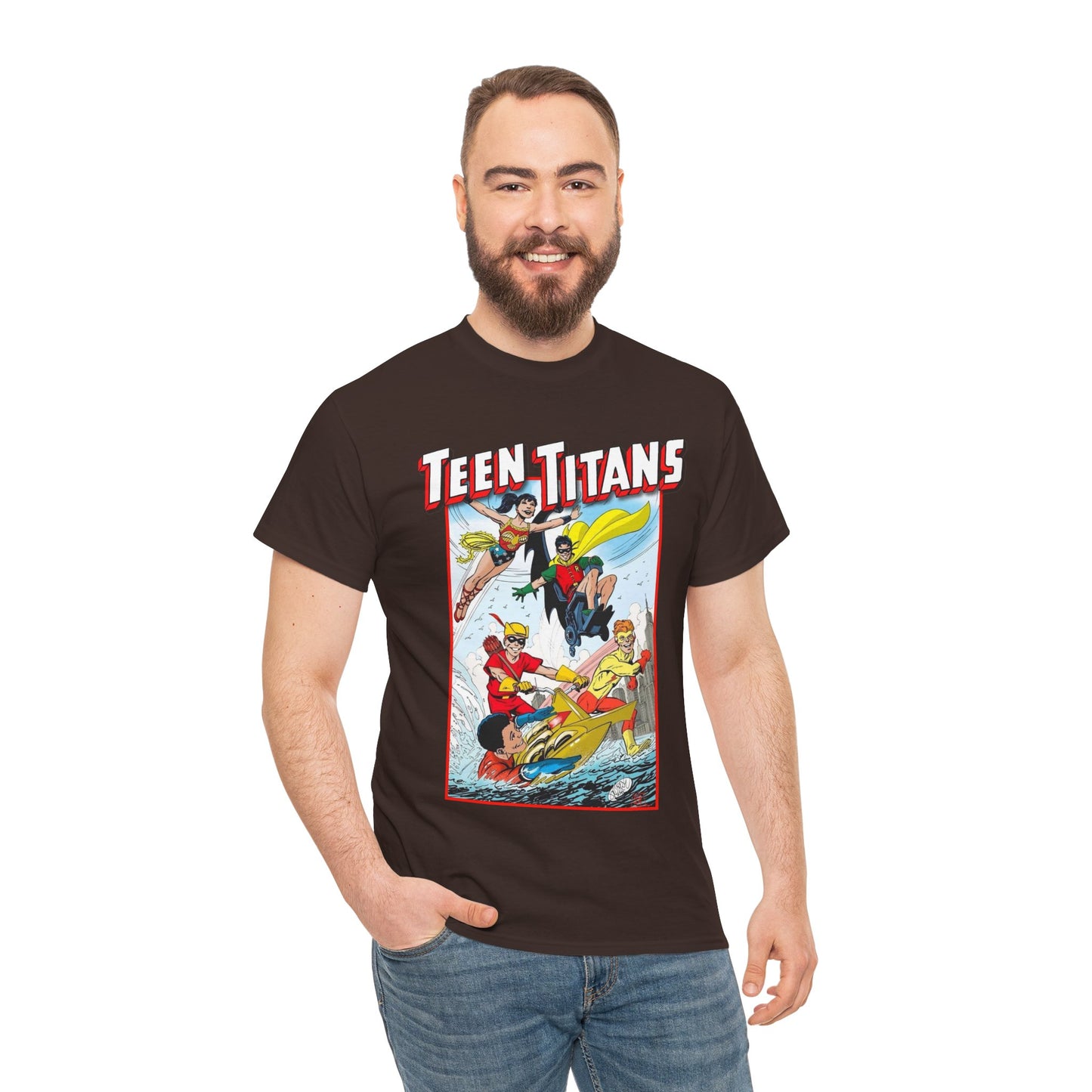 Teen Titans T-Shirt - John Byrne Art - Robin, Wonder Girl, Kid Flash, Speedy, Aqualad - DC Comics