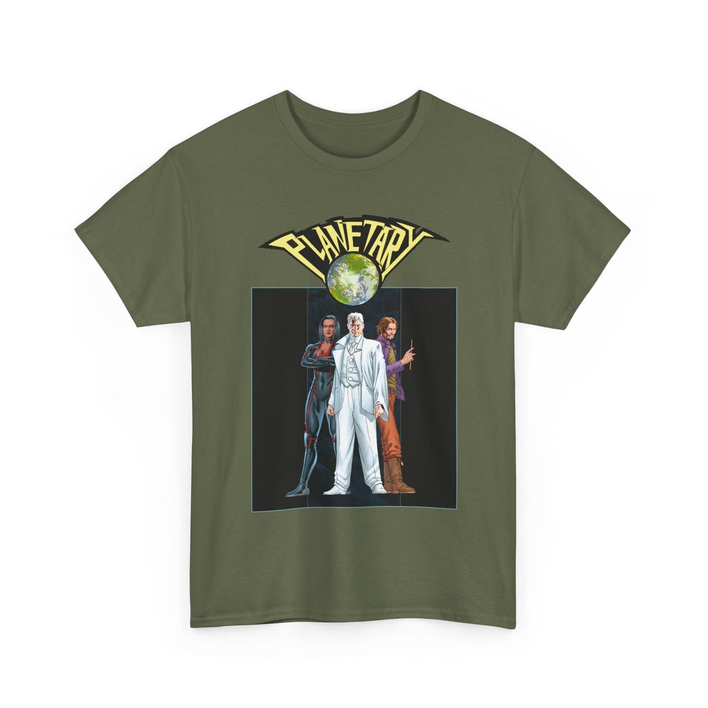 Planetary T-Shirt - - John Cassaday Art - The Drummer, Jakita Wagner & Elijah Snow - DC Comics/Wildstorm