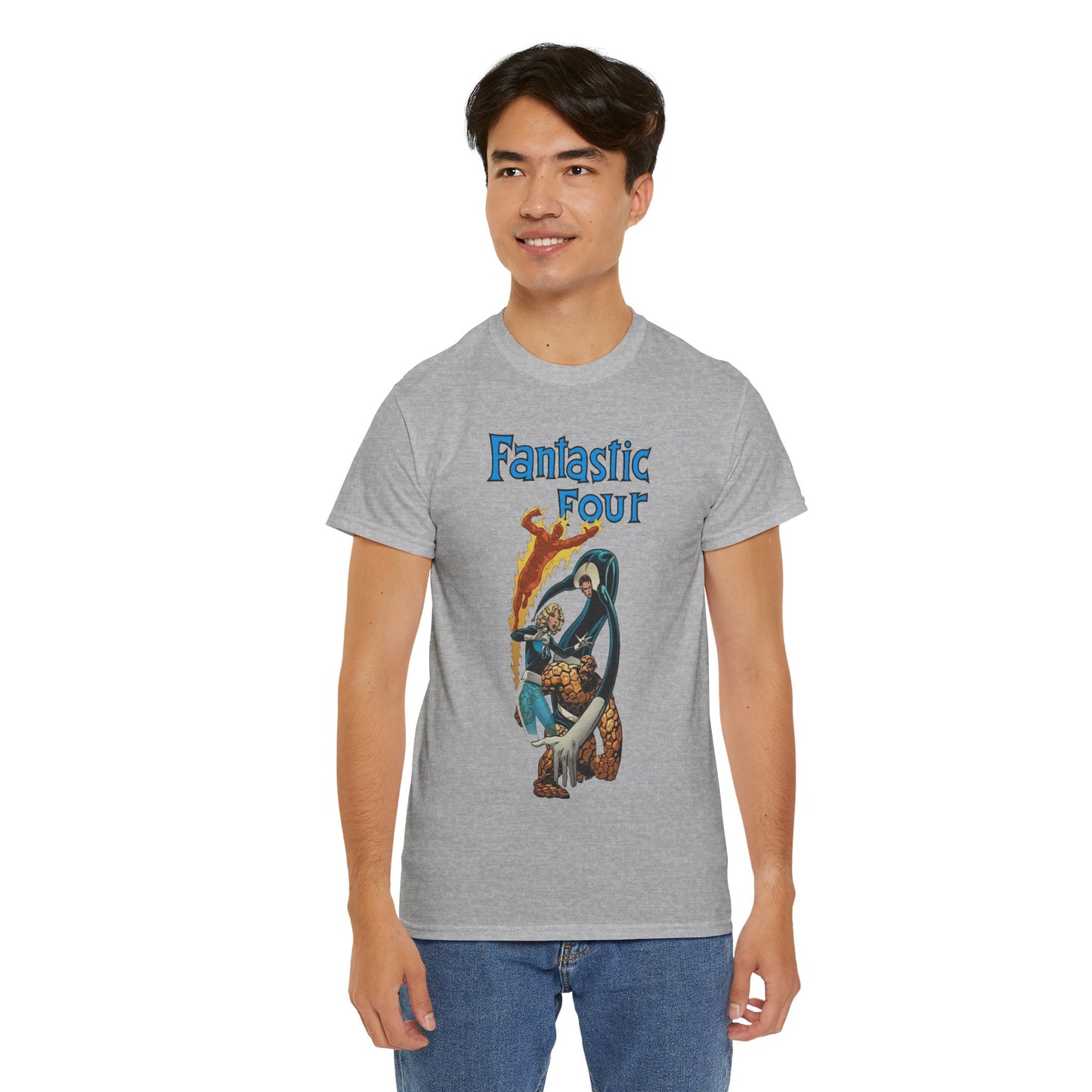 Fantastic Four T-Shirt - John Byrne Art - Invisible Woman, Reed Richards, The Thing, Human Torch - Marvel Comics
