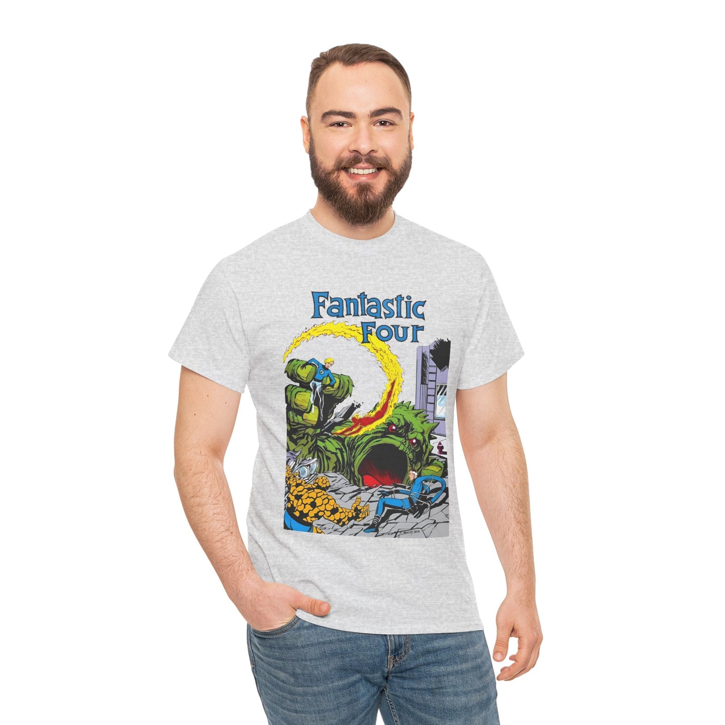Fantastic Four T-Shirt - John Byrne Art - Cover to Issue #1 - Reed Richards, Invisible Woman, Human Torch, The Thing - Marvel Comics