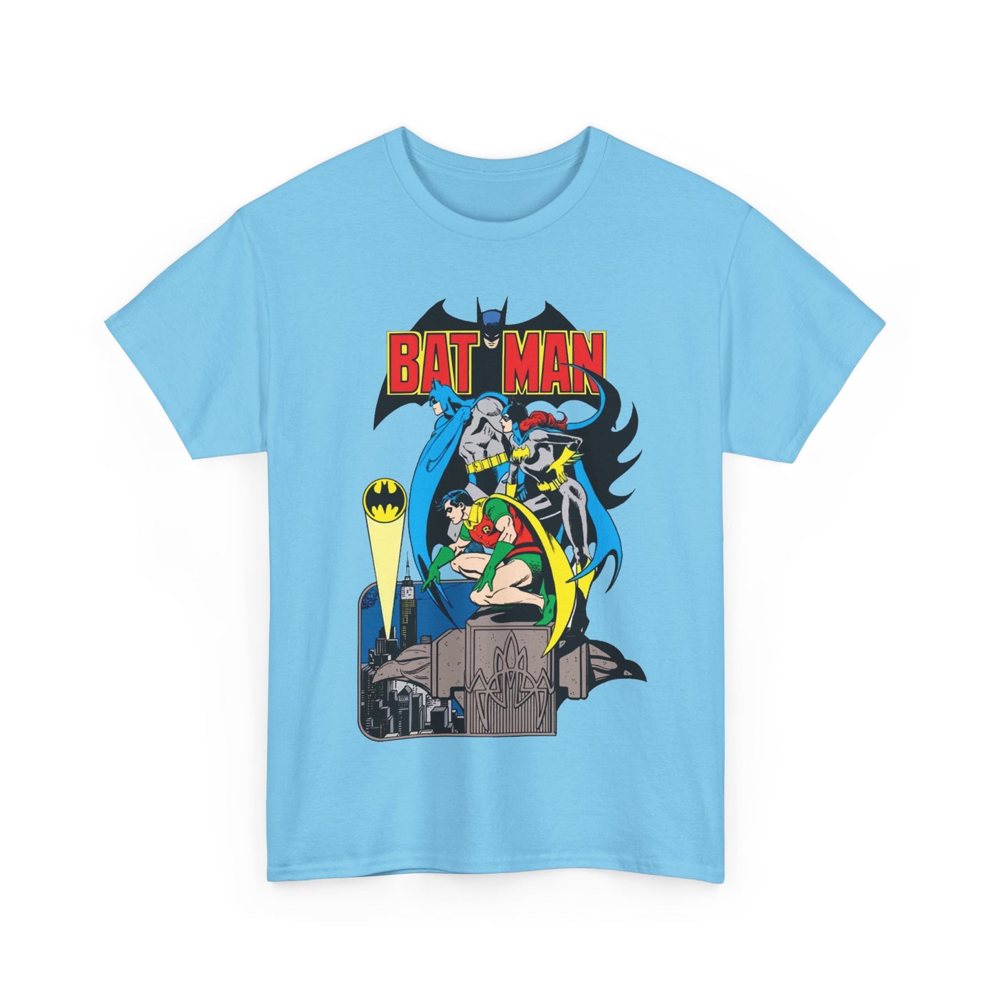 Batman, Robin & Batgirl T-Shirt - José Luis García-López Art - DC Comics Style Guide - 1970s Retro Art - Gotham City - Bat Signal