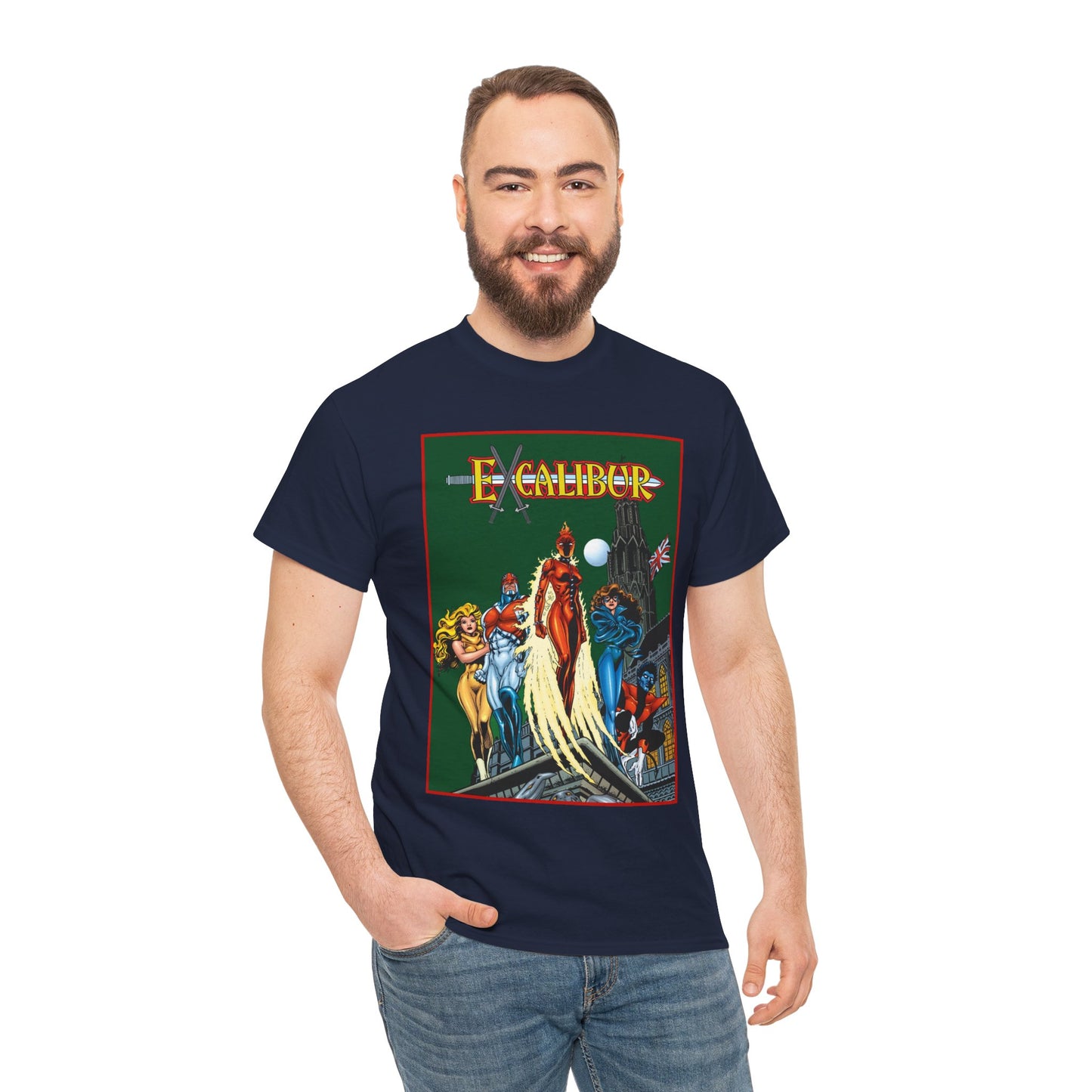 Excalibur T-Shirt - Amazing Alan Davis Art - Nightcrawler, Shadowcat, Captain Britain, Rachel Summers - Marvel Comics - X-Men Spin-Off - Mutants in the UK