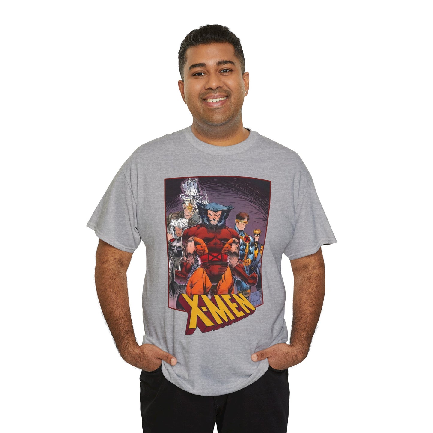 X-Men T-Shirt - While Portacio Art - Wolverine, Cyclops, Storm, Cable, Havok - Marvel Comics