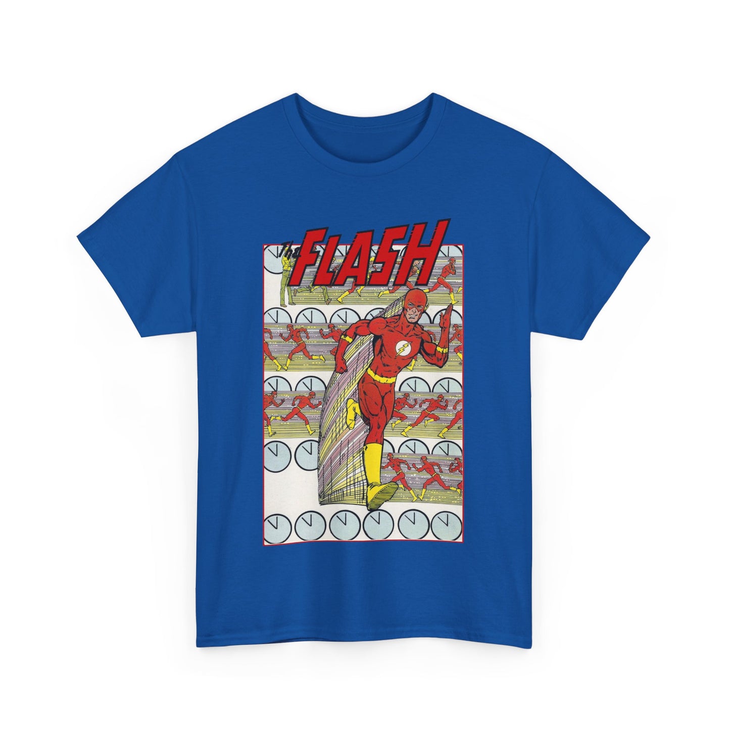 Flash T-Shirt - George Perez Art - JLA Postcard Set - 1980s Art - Justice League of America Satellite Era - Barry Allen, the Fastest Man Alive - DC Comics