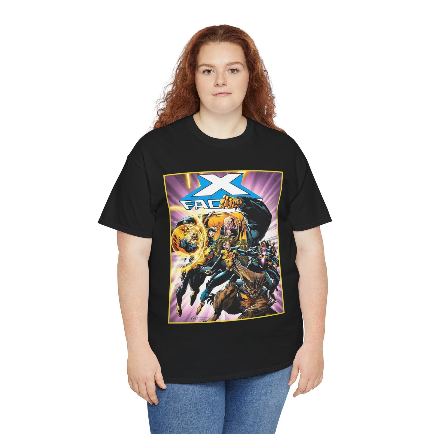 X-Factor T-Shirt - Larry Stroman Art - Polaris, Havok, Strong Guy, Jamie Madrox - X-Men Spin-Off - Mutant Heroes - Marvel Comics