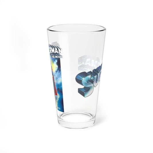 Superman The Movie Pint Glass, 16oz - Christopher Reeve Classic 1978 Movie - DC Comics - You Will Believe A Man Can Fly