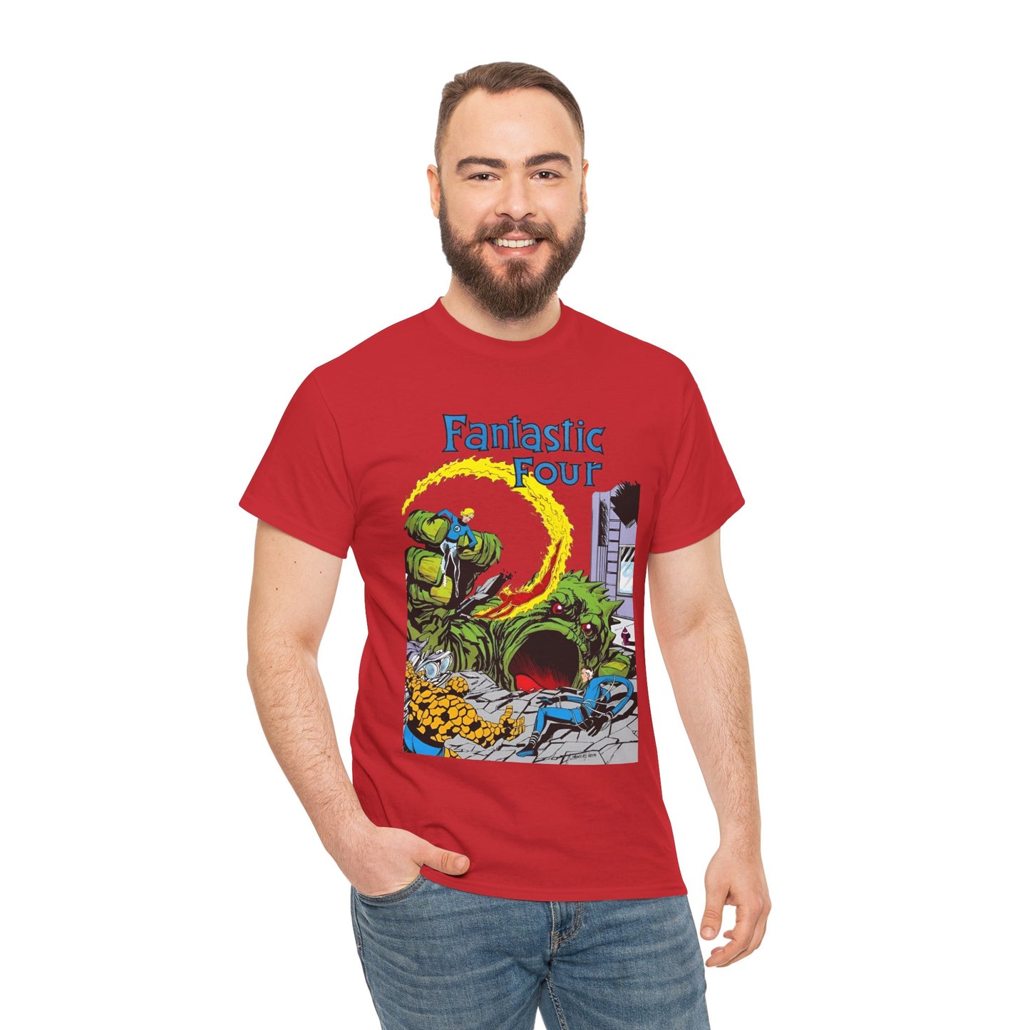 Fantastic Four T-Shirt - John Byrne Art - Cover to Issue #1 - Reed Richards, Invisible Woman, Human Torch, The Thing - Marvel Comics