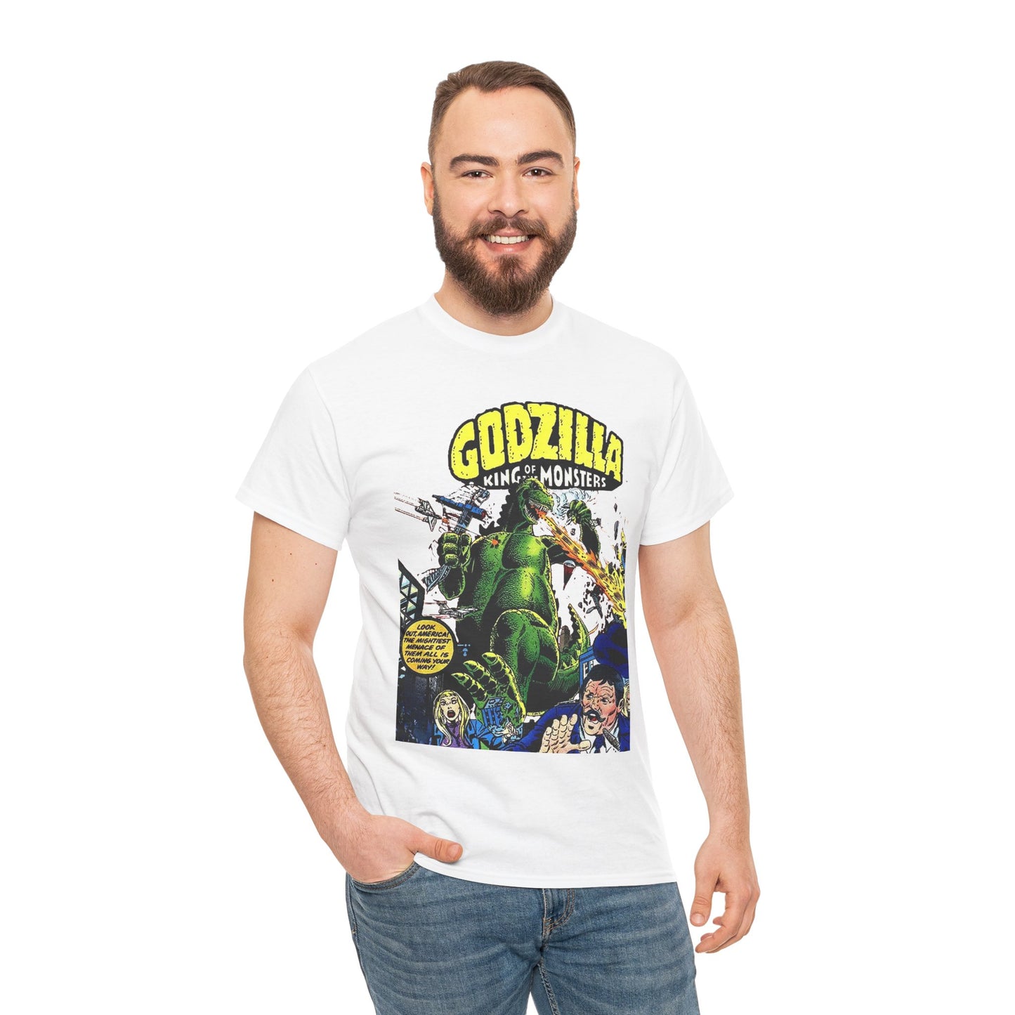 Godzilla T-Shirt - King of the Monsters - 1970s Comic Series - Marvel Comics - Bronze Age Monster Comic