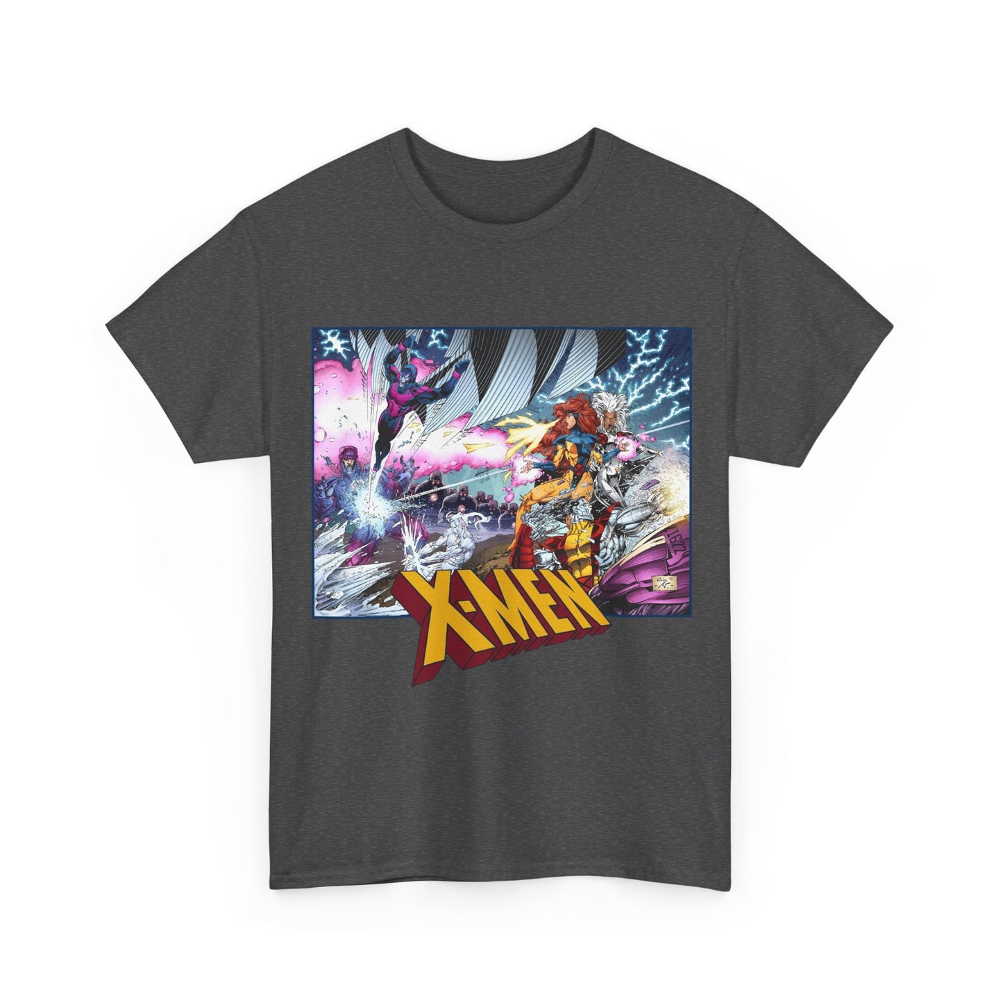 X-Men T-Shirt - Whilce Portacio Art - Storm, Jean Grey, Archangel, Iceman - Fighting Sentinels - Marvel Comics