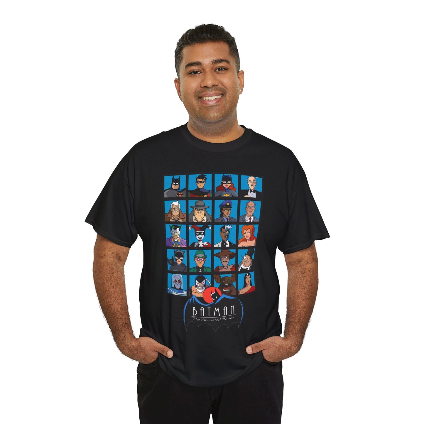 Batman T-Shirt - Animated Series - Harley Quinn, Batgirl, Joker, Bane, Robin, Two-Face, Catwoman, Riddler - Classic TV Cartoon Series