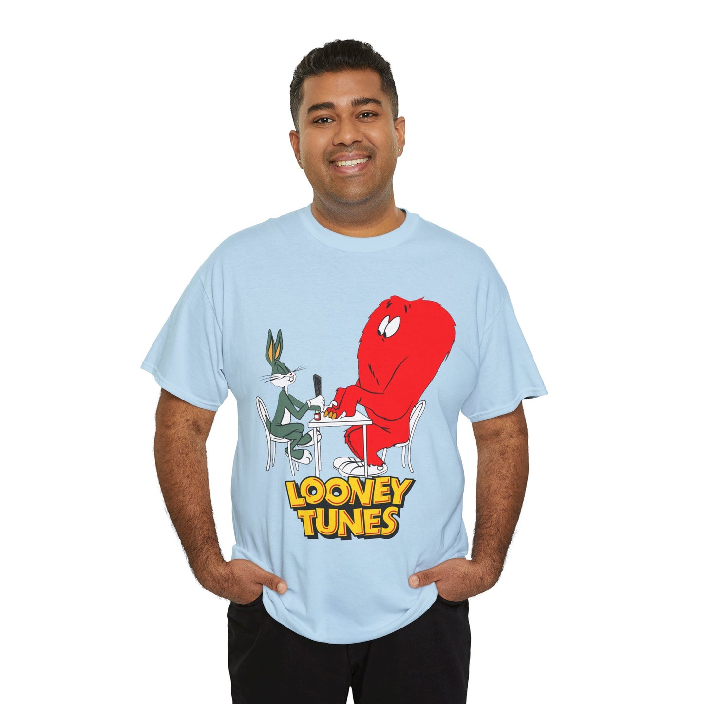 Bugs Bunny & Gossamer T-Shirt - Looney Tunes Cartoon - Popular Halloween Monster Getting a Manicure - Funny, Humorous Image