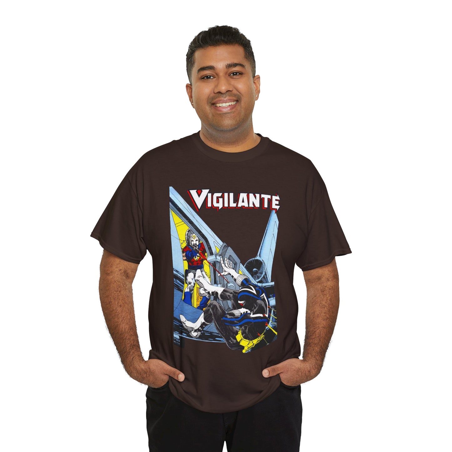 Vigilante Vs Peacemaker T-Shirt - Mike Grell Art - Adrian Chase - DC Comics