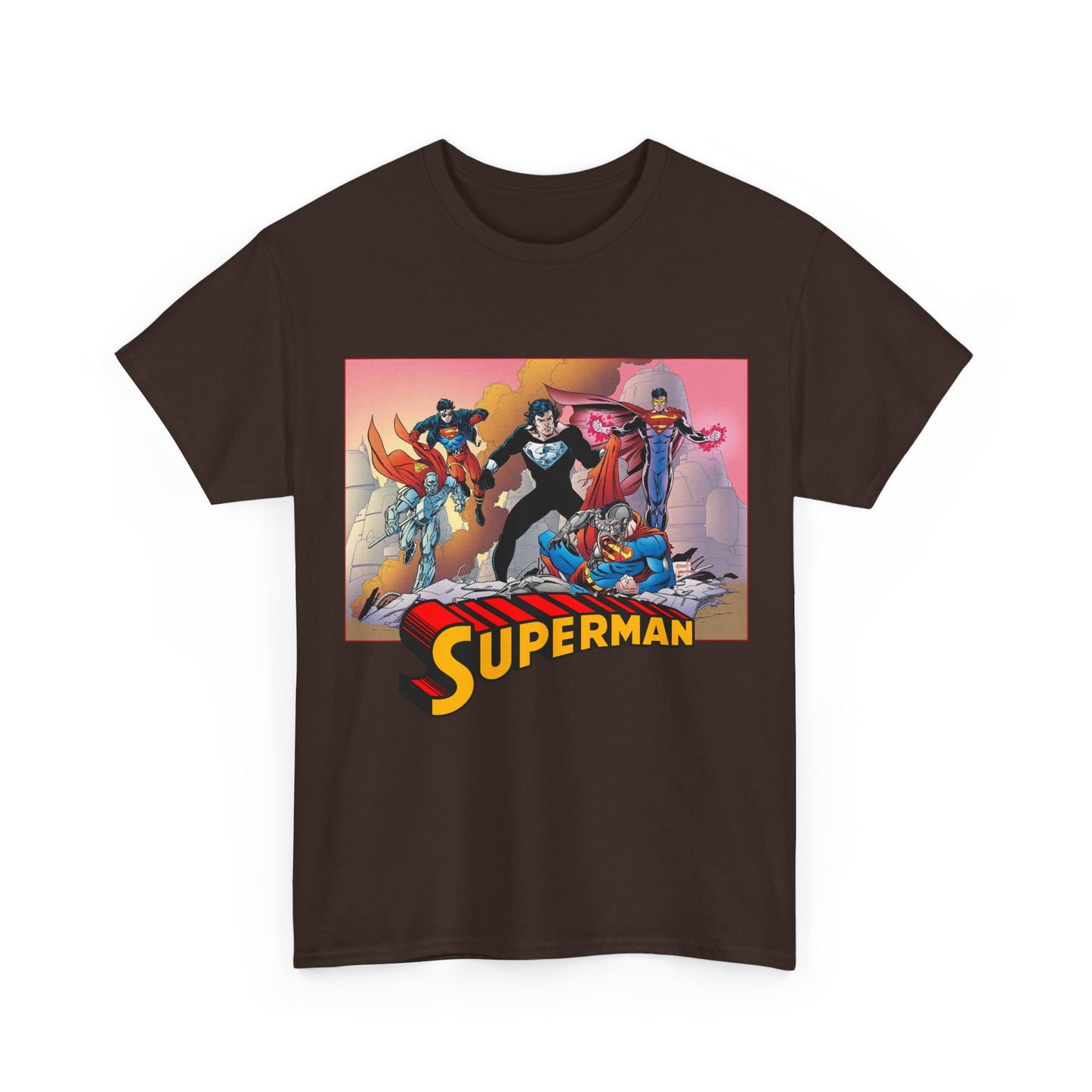 Superman T-Shirt - Tom Grummett Art - Death & Return - Steel, Cyborg, Eradicator - DC Comics