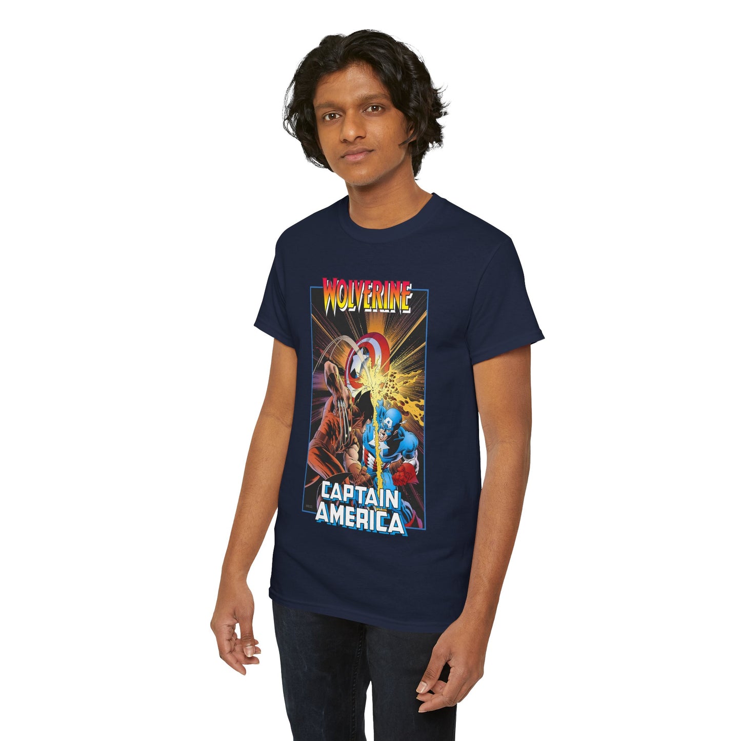 Wolverine Vs Captain America T-Shirt - Mike Zeck Classic Art - Marvel Comics
