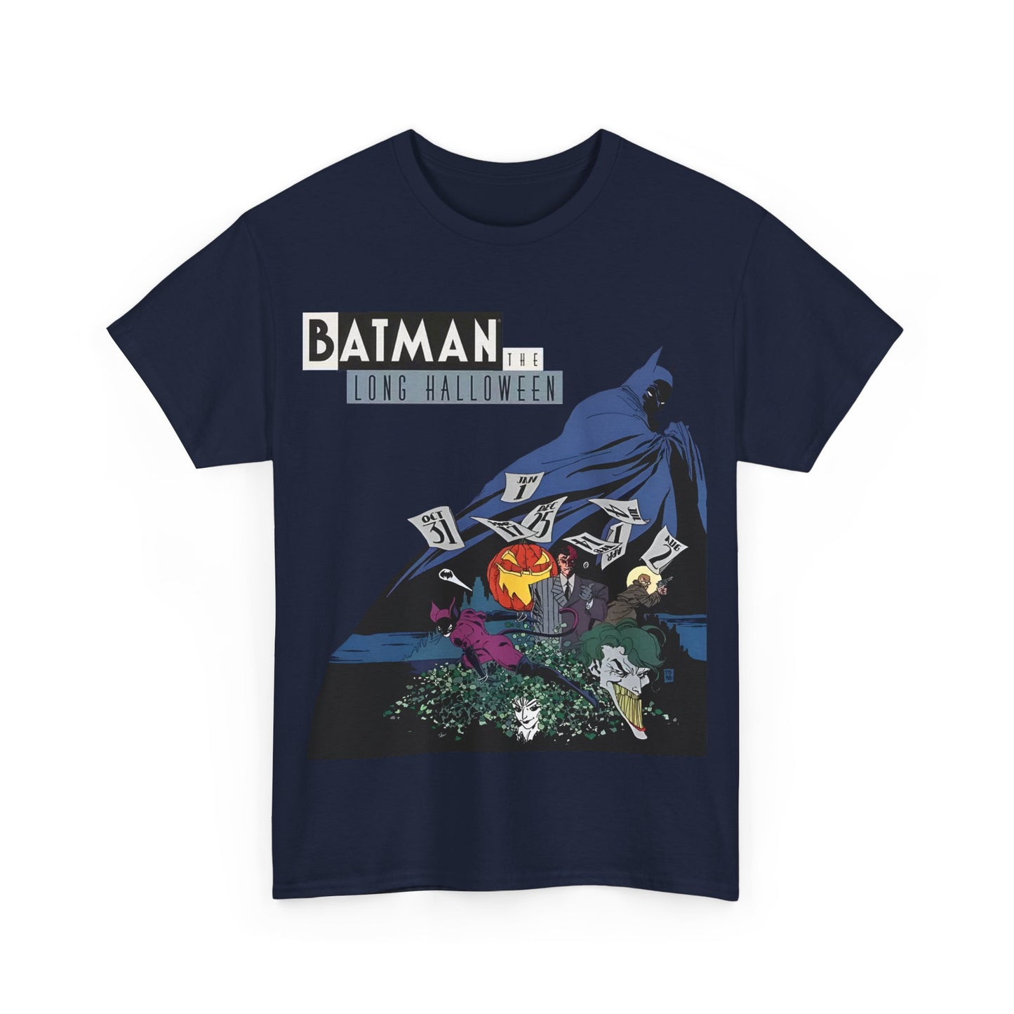 Batman The Long Halloween T-Shirt - Stunning Tim Sale Art - Joker, Catwoman, Two-Face, Poison Ivy, Commissioner Gordon - DC Comics - Classic Story