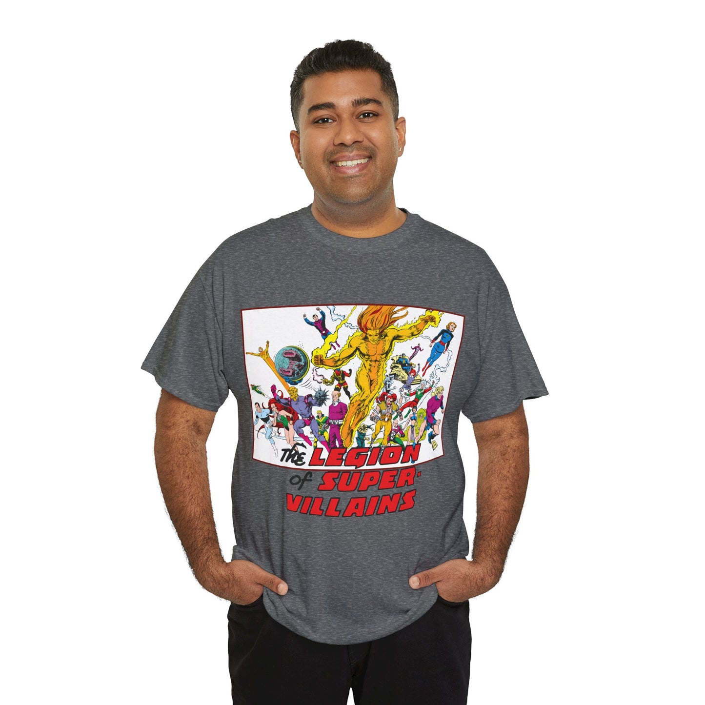 Legion of Super-Villains T-Shirt - Steve Lightle Art - LOSH, Legion of Super-Heroes Foes - Saturn Queen, Tyr, Lightning Lord, Spider Girl, Cosmic King, Nemesis Kid - DC Comics
