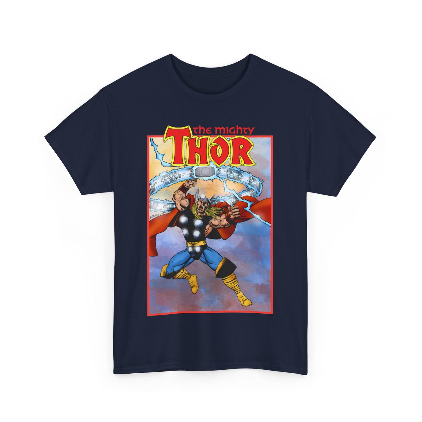 The Mighty Thor T-Shirt - George Perez Art - Mjolnir - Avengers Member - God of Thunder - Asgard Warrior - Marvel Comics