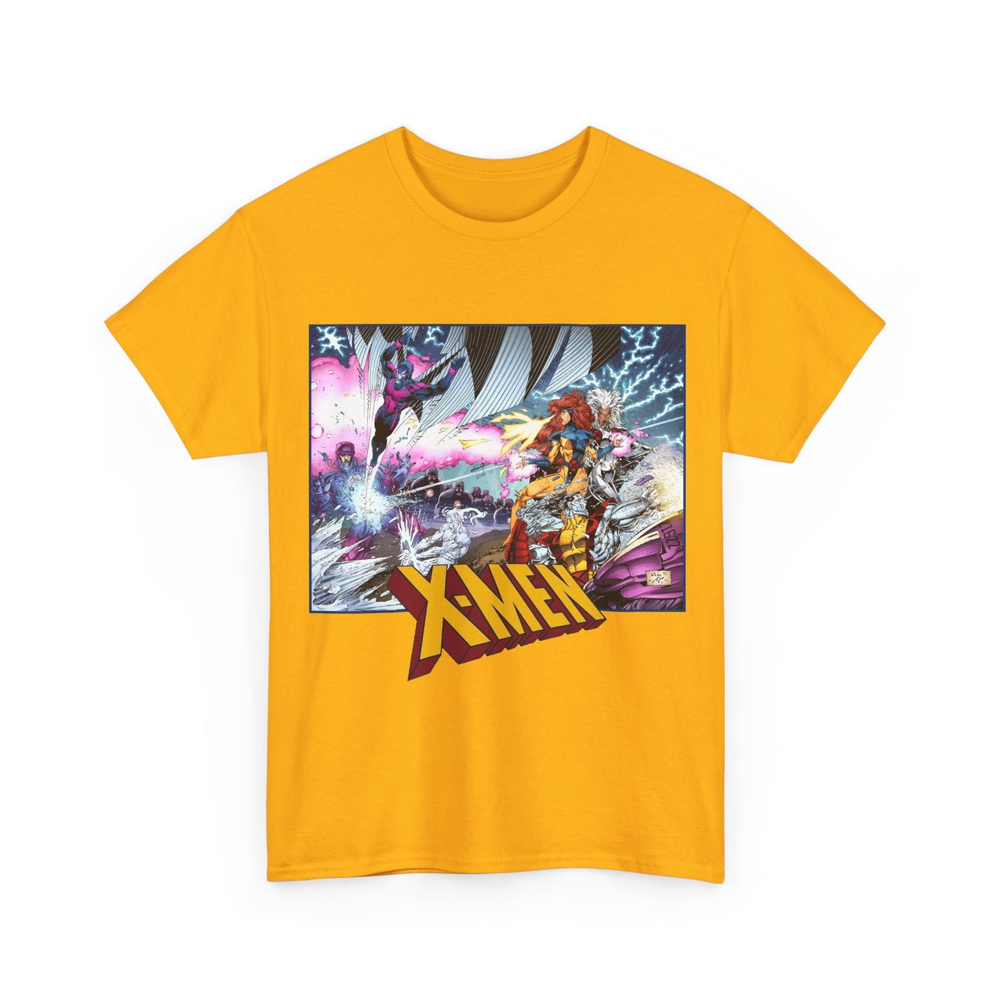 X-Men T-Shirt - Whilce Portacio Art - Storm, Jean Grey, Archangel, Iceman - Fighting Sentinels - Marvel Comics