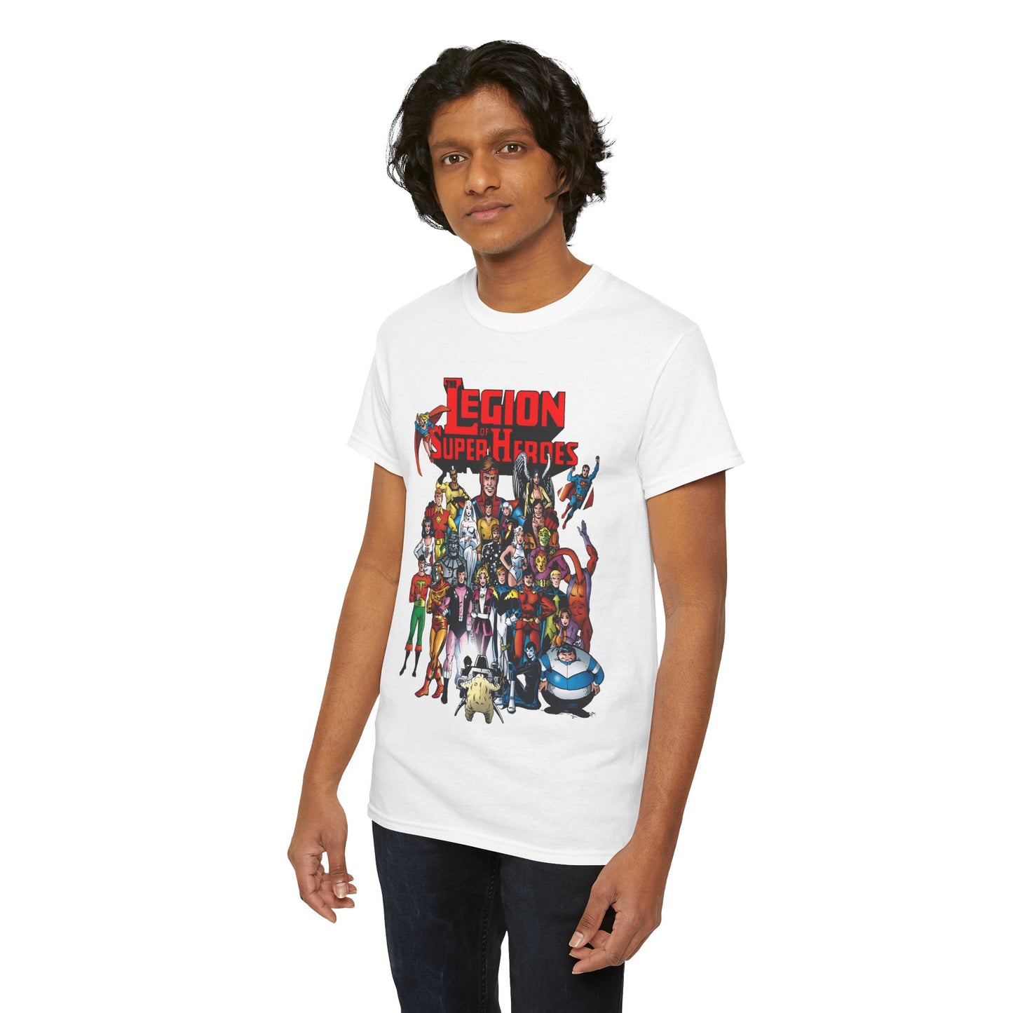 Legion of Super-Heroes T-Shirt - #300 Cover Art - Cosmic Boy, Saturn Girl, Superboy, Wildfire, Mon-El, Dream Girl, Brainiac 5, Supergirl - DC Comics