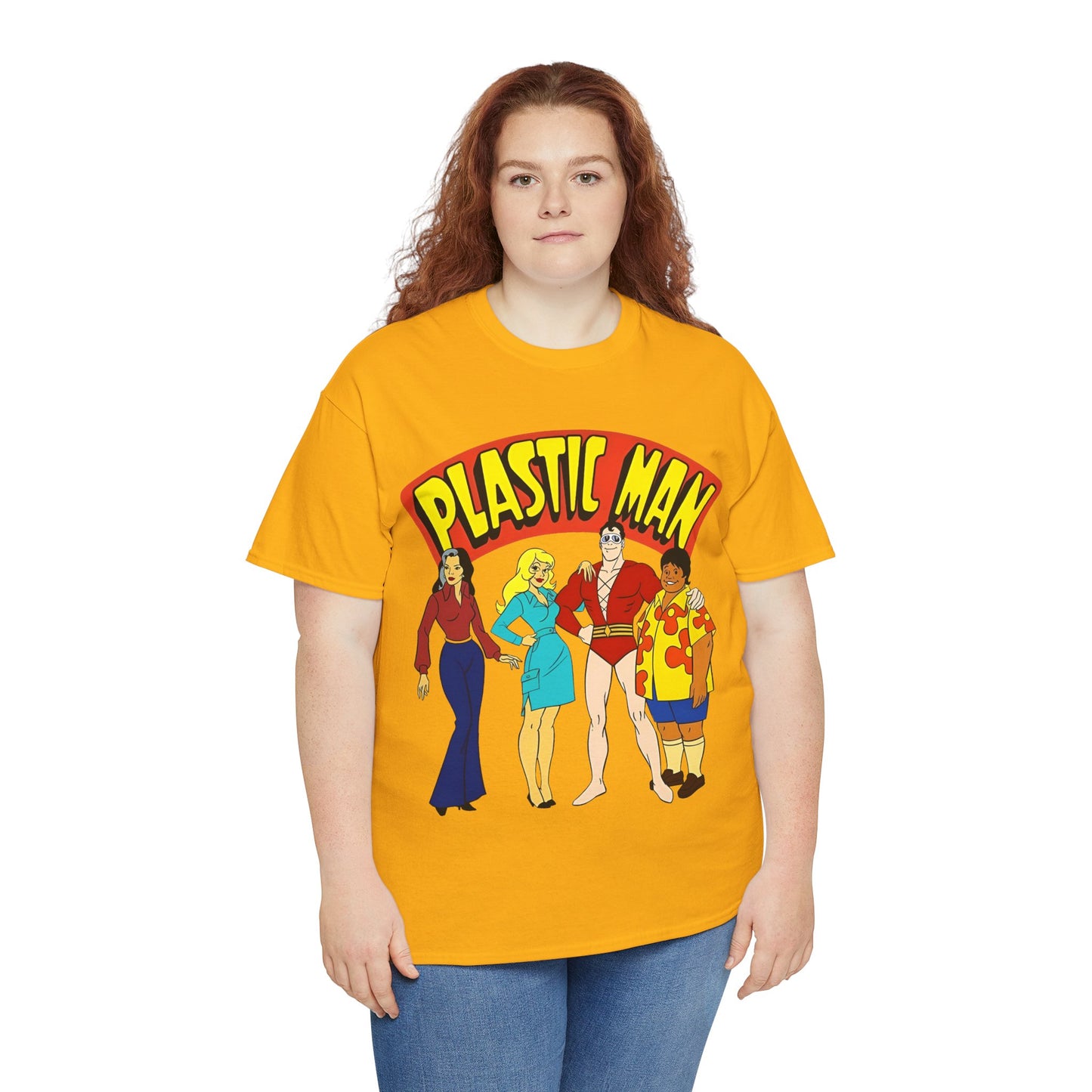Plastic Man T-Shirt - Penny, Hula-Hula - Ruby-Spears Saturday Morning Cartoon 1980s - DC Comics Character
