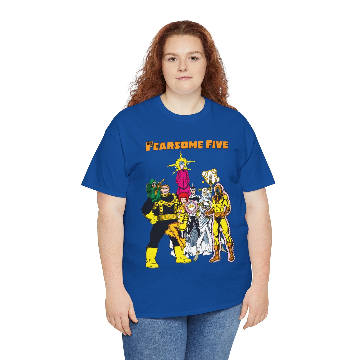Fearsome Five T-Shirt - George Perez Art - Dr Light, Shimmer, Mammoth, Gizmo, Psimon, Jinx, Neutron - Who's Who Art - DC Comics