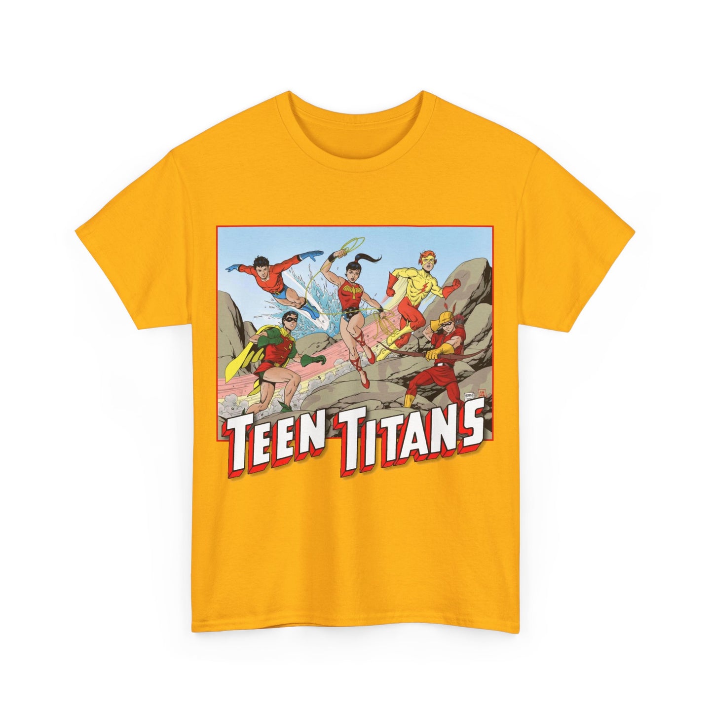 Teen Titans T-Shirt - Tom Grummett Art - Robin, Wonder Girl, Kid Flash, Speedy, Aqualad - DC Comics