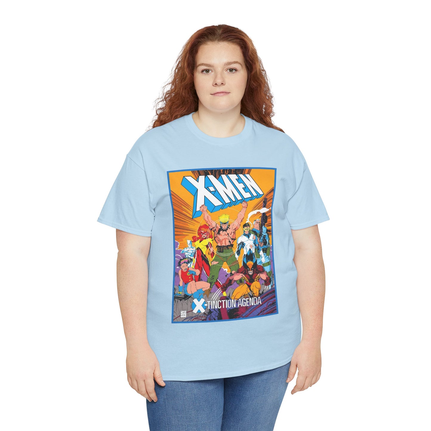 Uncanny X-Men T-Shirt - Jim Lee Art - Wolverine, Cyclops, Jean Grey, Cable, Iceman, Havok, Jubilee - X-Tinction Agenda - Marvel Comics