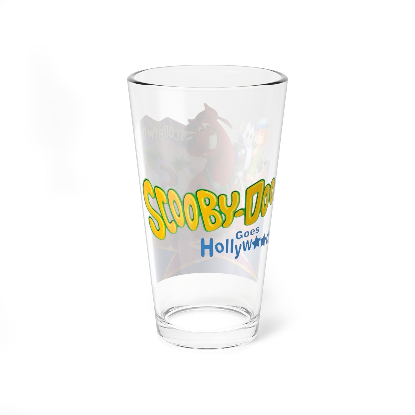 Scooby Doo Goes to Hollywood Pint Glass, 16oz - Hanna-Barbera Animated Movie - Shaggy & Scooby As Movie Stars