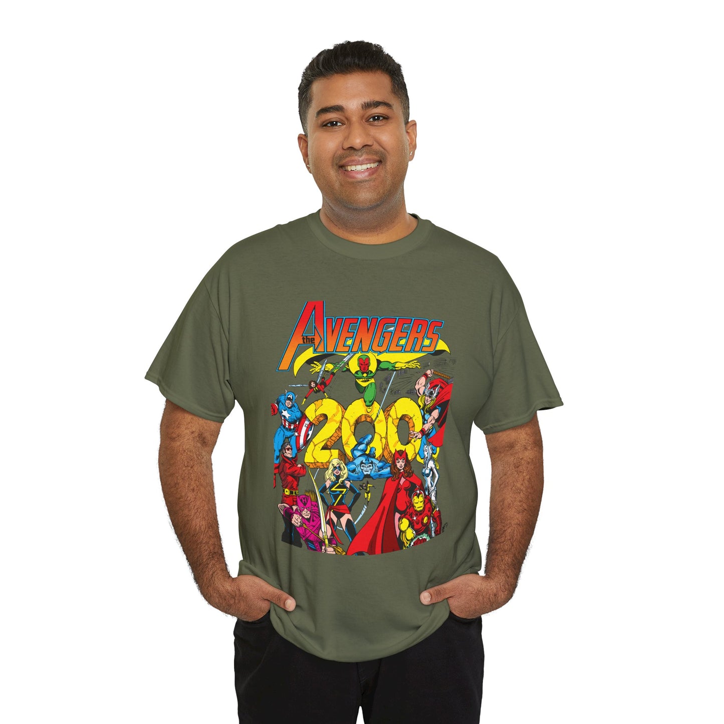 Avengers T-Shirt - George Perez Art - #200 Cover - Thor, Scarlet Witch, Iron Man, Vision, Hawkeye, Beast, Jocasta, Wasp, Captain America, Wonder Man