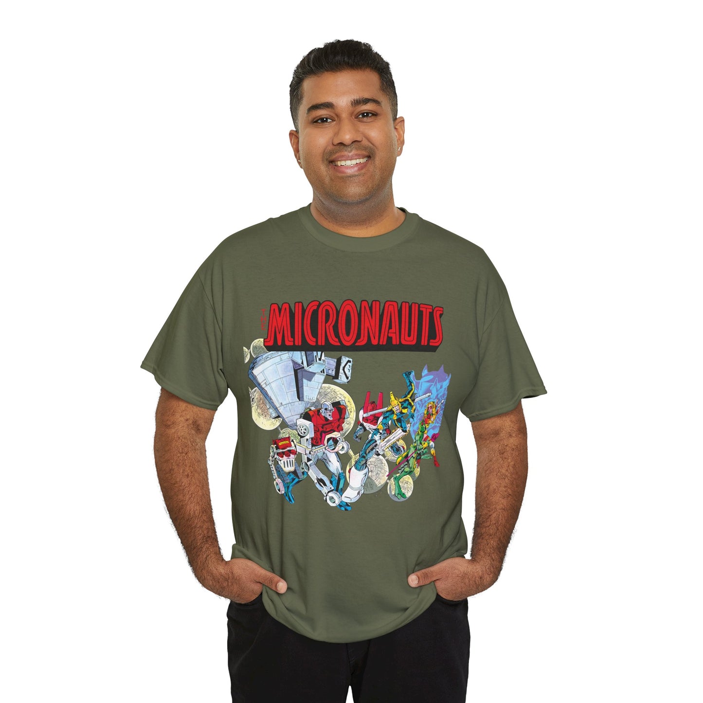 Micronauts T-Shirt - Jackson Guice Art - Arcturus Rann, Biotron, Marionette, Acroyear, Bug - Marvel Comics