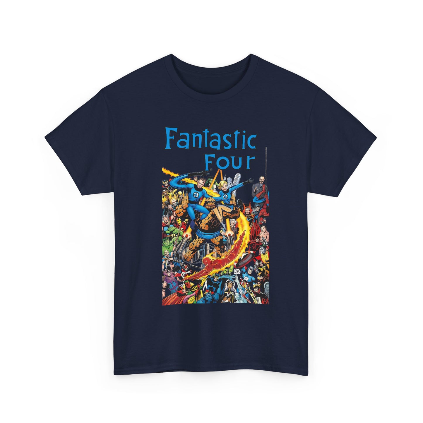 Fantastic Four T-Shirt - Classic John Byrne Art - Popular Marvel Comics Characters - Human Torch, The Thing, Invisible Woman, Reed Richards - 2025 MCU Movie