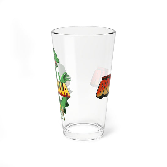 Godzilla Pint Glass, 16oz - Hanna-Barbera Animated Series - Godzooky - Toho - Saturday Morning - Classic 1970s Cartoon