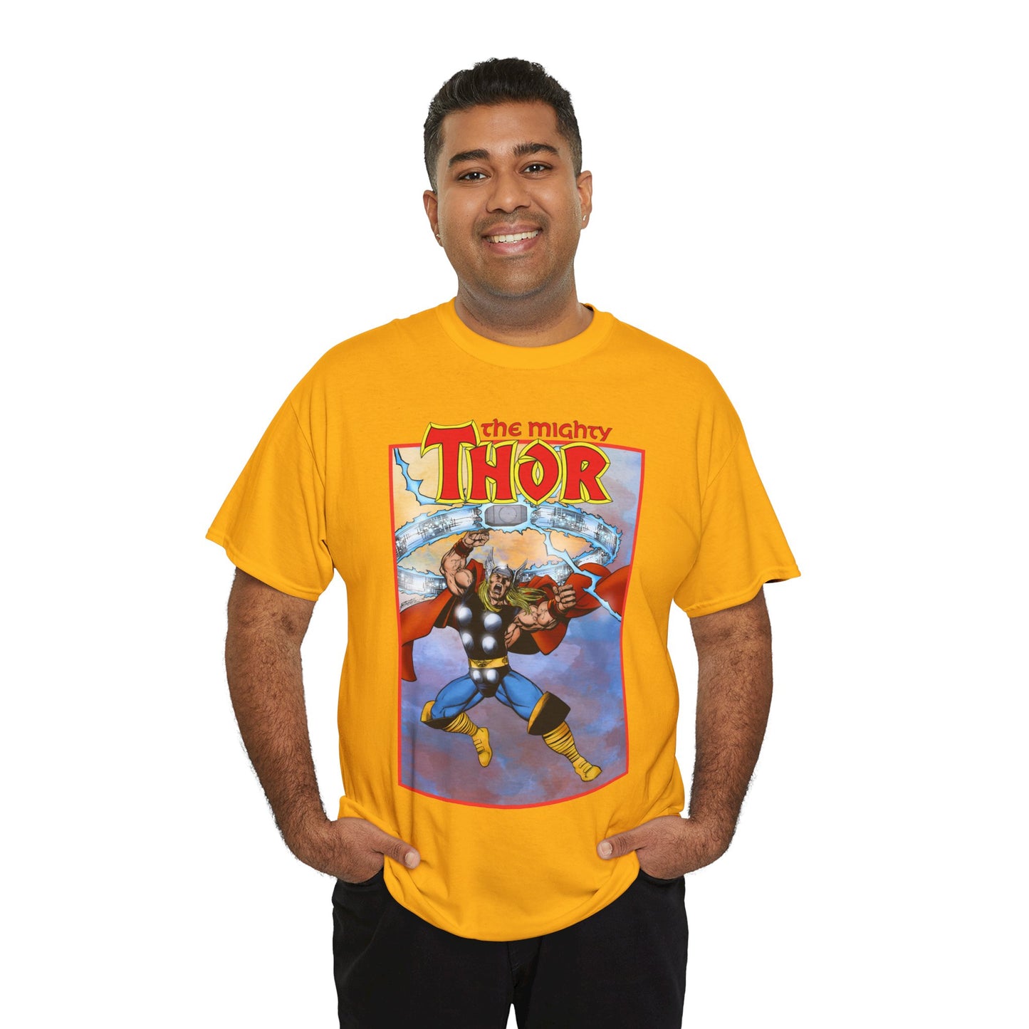 The Mighty Thor T-Shirt - George Perez Art - Mjolnir - Avengers Member - God of Thunder - Asgard Warrior - Marvel Comics