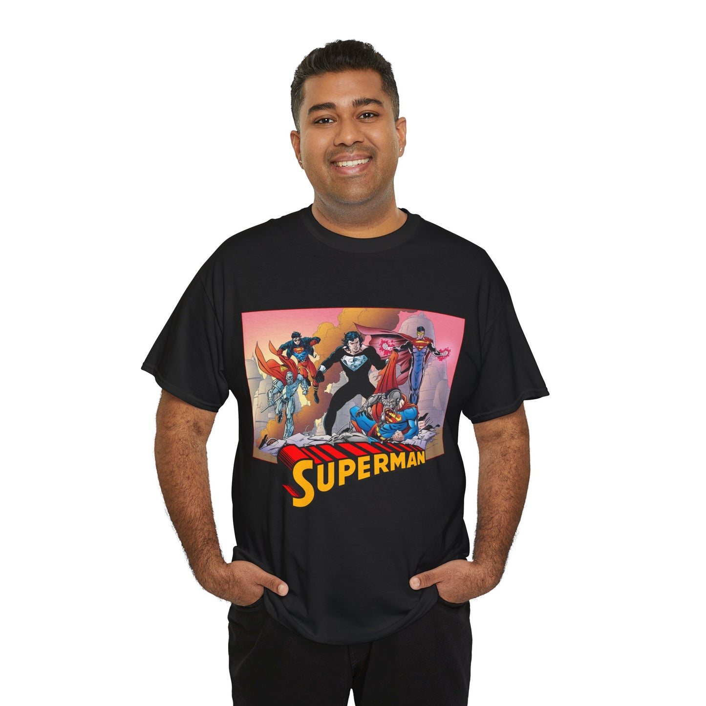 Superman T-Shirt - Tom Grummett Art - Death & Return - Steel, Cyborg, Eradicator - DC Comics
