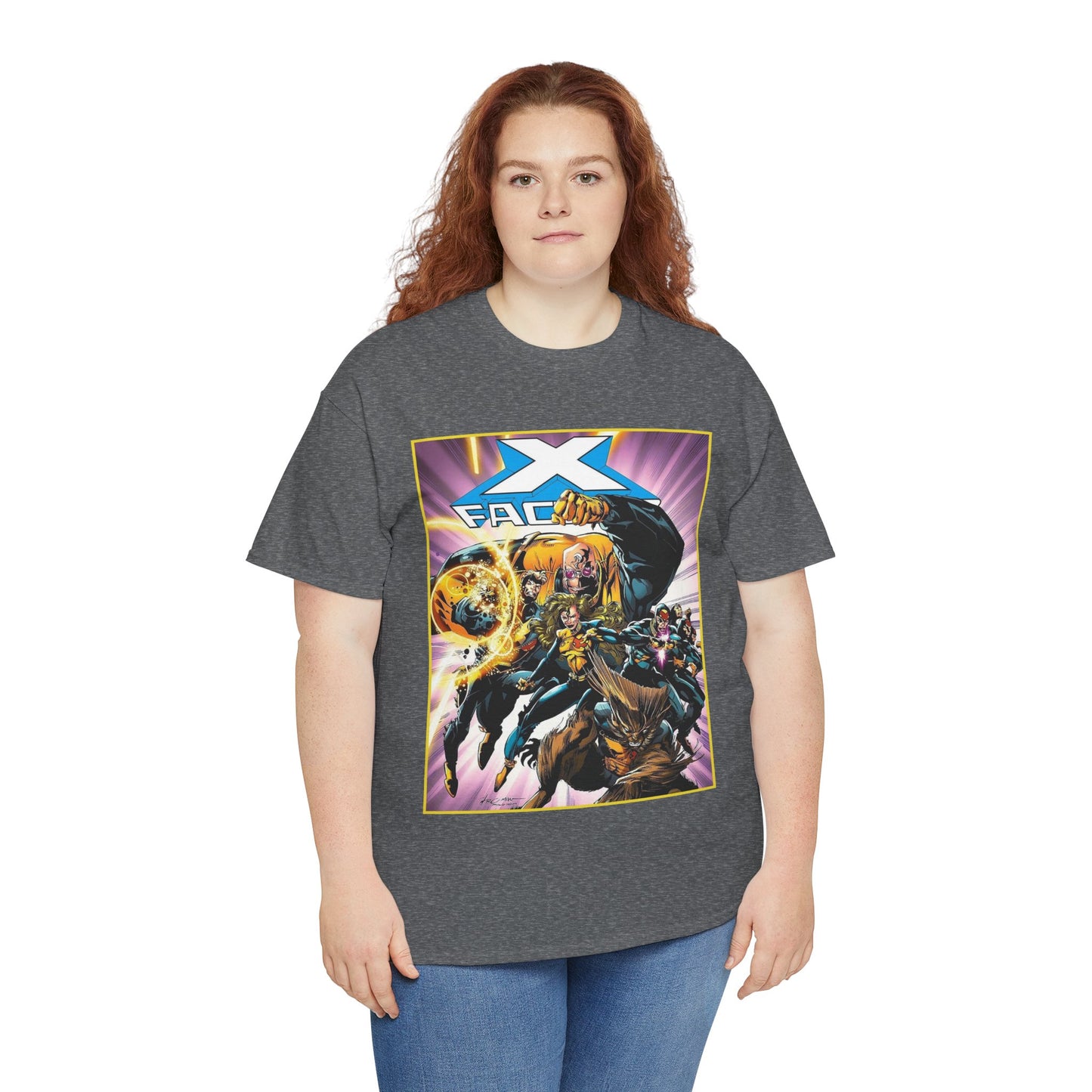 X-Factor T-Shirt - Larry Stroman Art - Polaris, Havok, Strong Guy, Jamie Madrox - X-Men Spin-Off - Mutant Heroes - Marvel Comics
