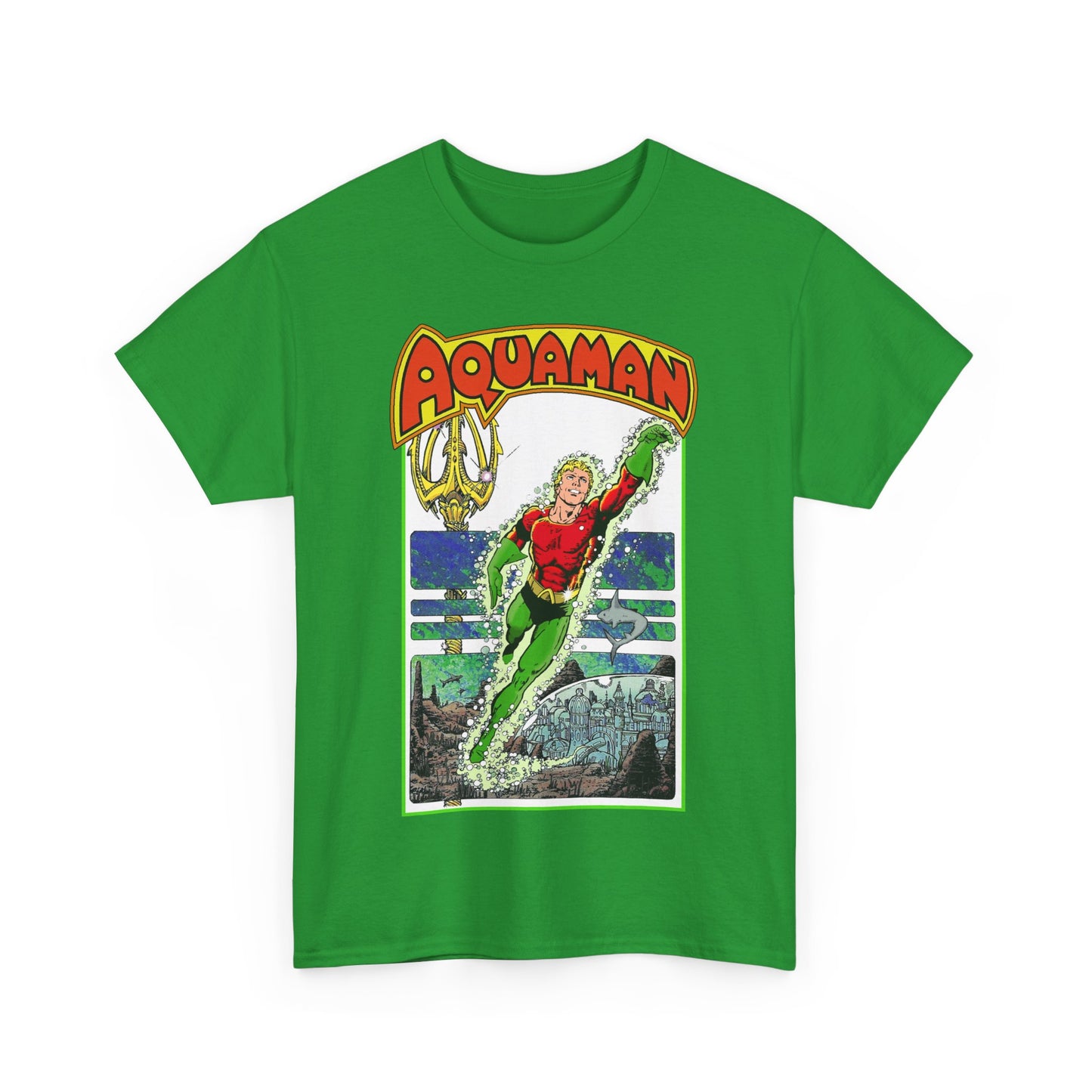 Aquaman T-Shirt - George Perez Art -Justice League 1980s Postcard Series - Arthur Curry - King of Atlantis - JLA - DC Comics