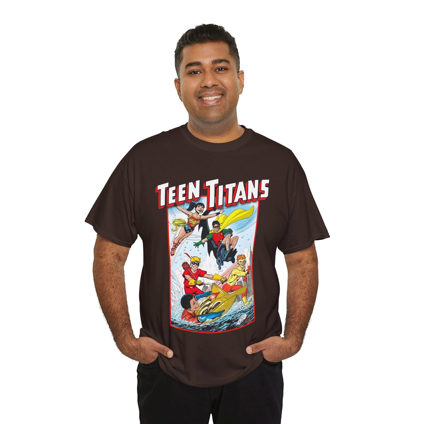Teen Titans T-Shirt - John Byrne Art - Robin, Wonder Girl, Kid Flash, Speedy, Aqualad - DC Comics