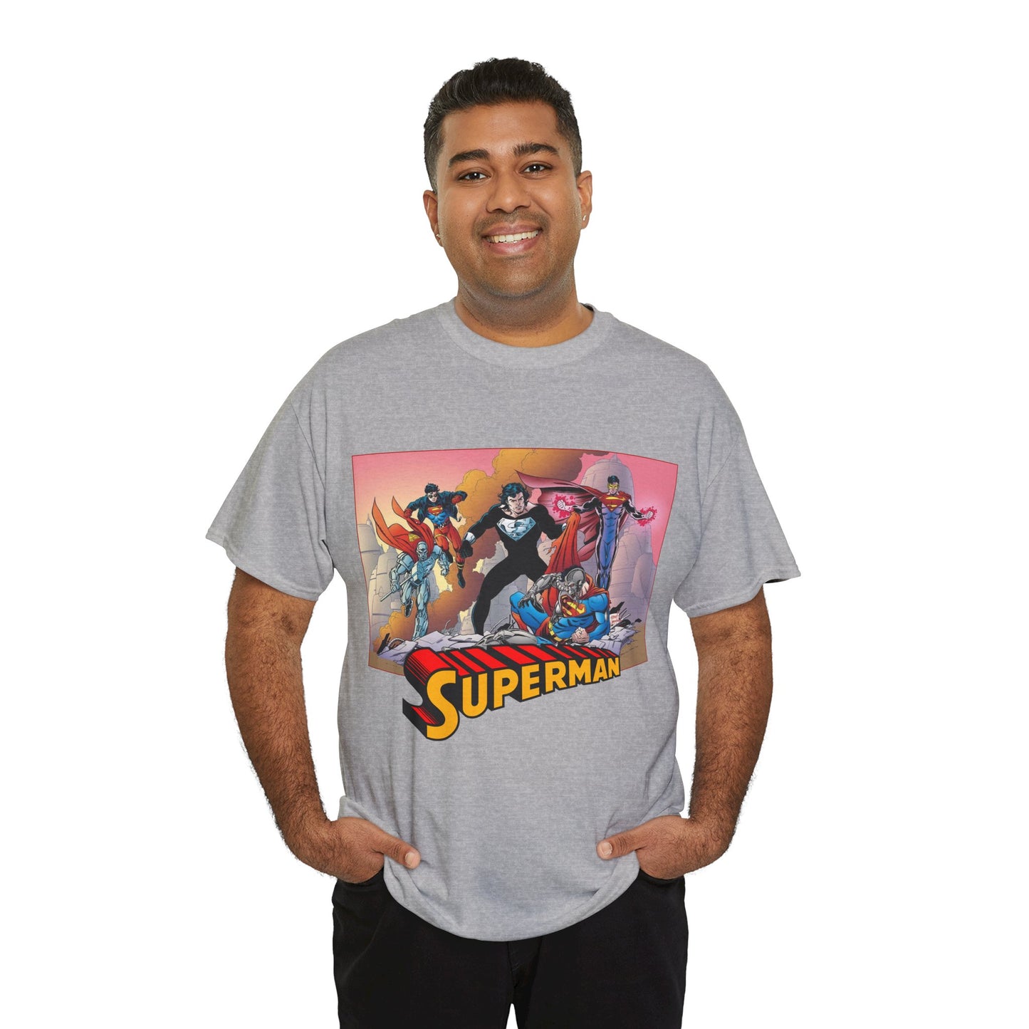 Superman T-Shirt - Tom Grummett Art - Death & Return - Steel, Cyborg, Eradicator - DC Comics