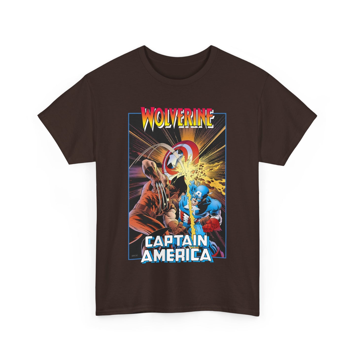 Wolverine Vs Captain America T-Shirt - Mike Zeck Classic Art - Marvel Comics