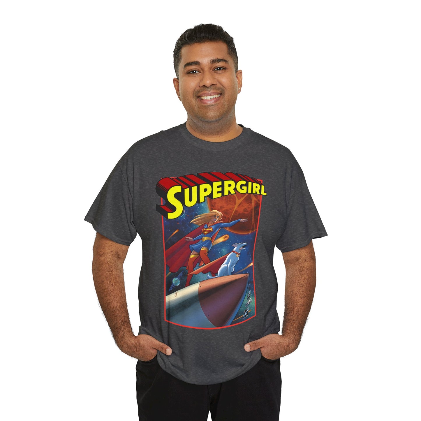 Supergirl & Krypto T-Shirt - Amanda Conner Art - Kara from Krypton - Superman's Pet Superdog - DC Comics