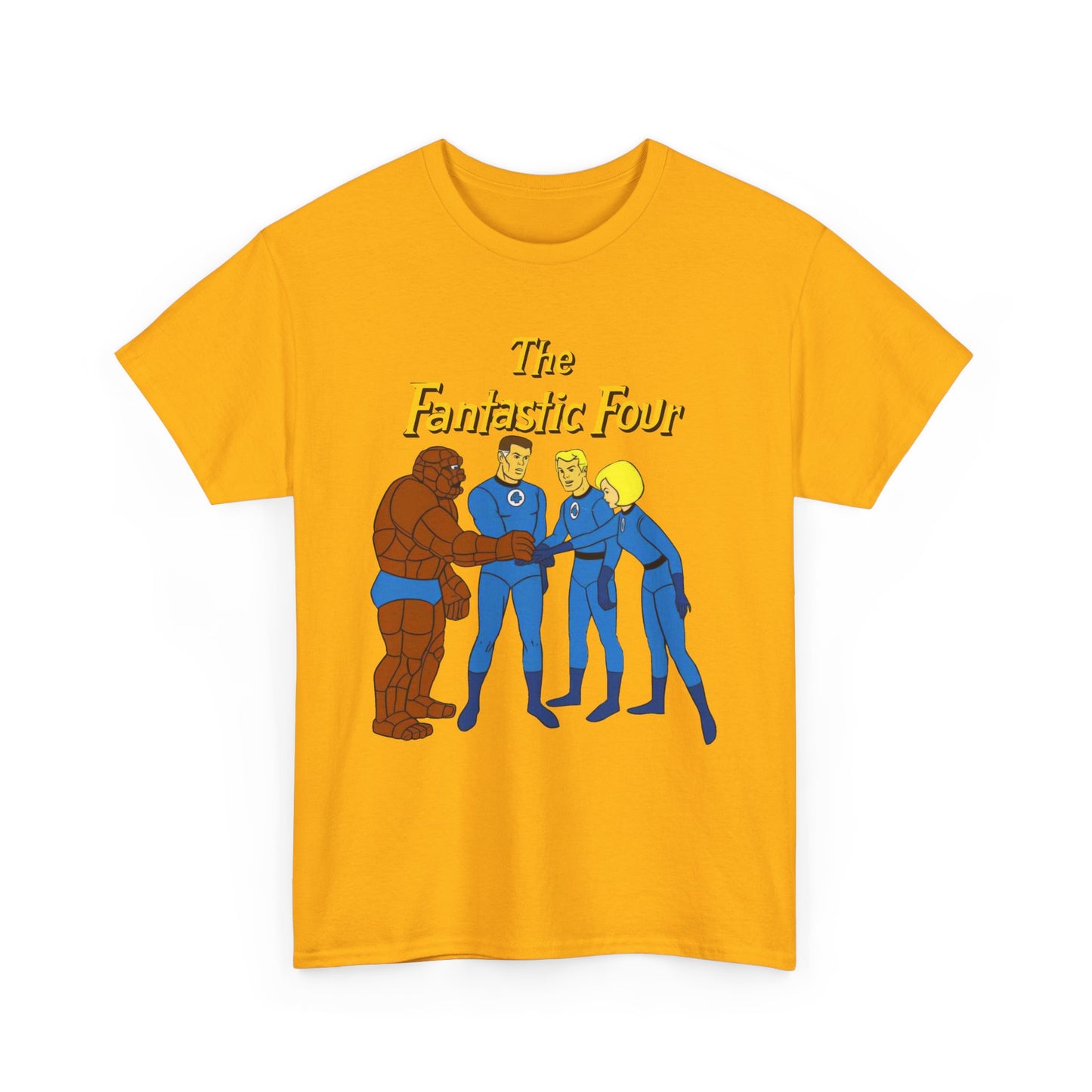 Fantastic Four T-Shirt - Hanna-Barbera 1960s Cartoon - Human Torch, The Thing, Invisible Woman - Marvel Comics