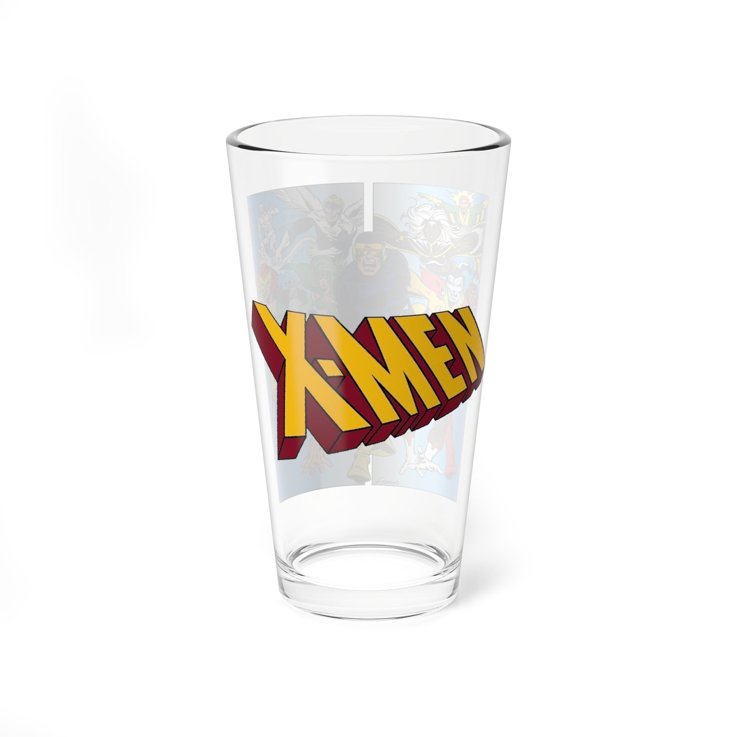 Uncanny X-Men Pint Glass, 16oz - Dave Cockrum Art - Wolverine, Storm, Cyclops, Banshee, Beast, Polaris, Angel, Iceman - Marvel Comics