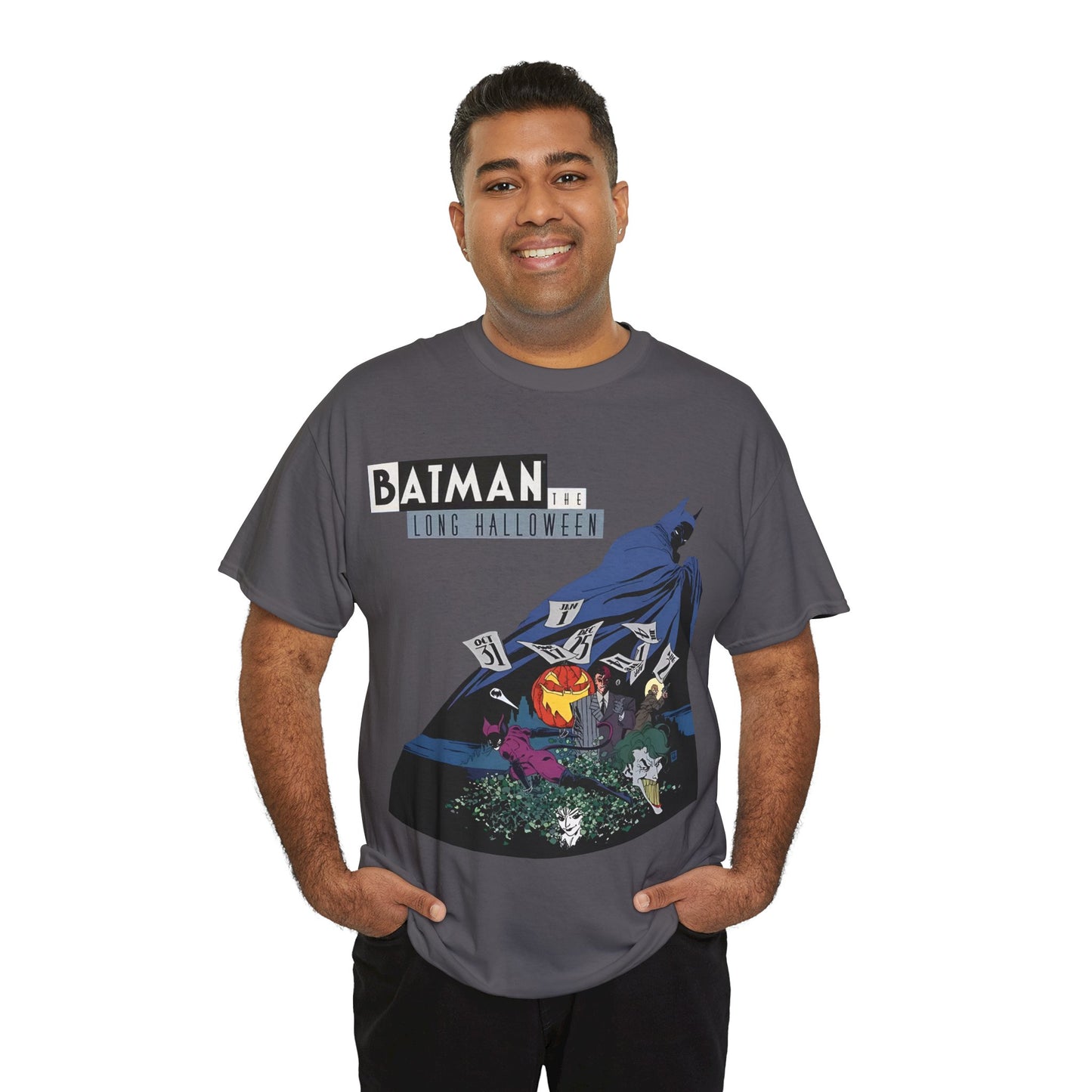 Batman The Long Halloween T-Shirt - Stunning Tim Sale Art - Joker, Catwoman, Two-Face, Poison Ivy, Commissioner Gordon - DC Comics - Classic Story