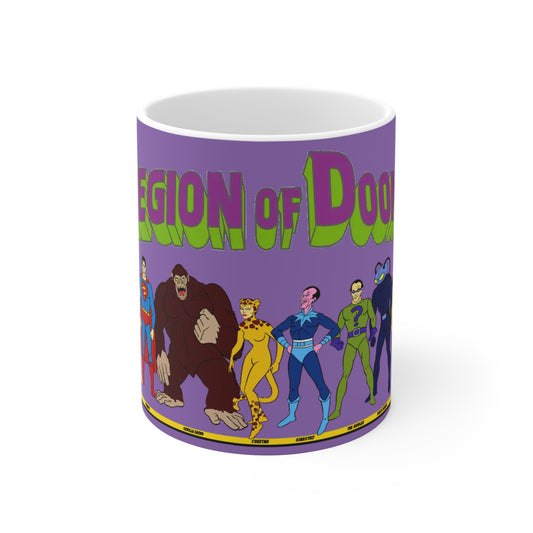 Legion of Doom Coffee Mug 11oz - Super Friends - Lex Luthor, Sinestro, Scarecrow, Grodd, Captain Cold - Hanna-Barbera - DC Comics Cartoon