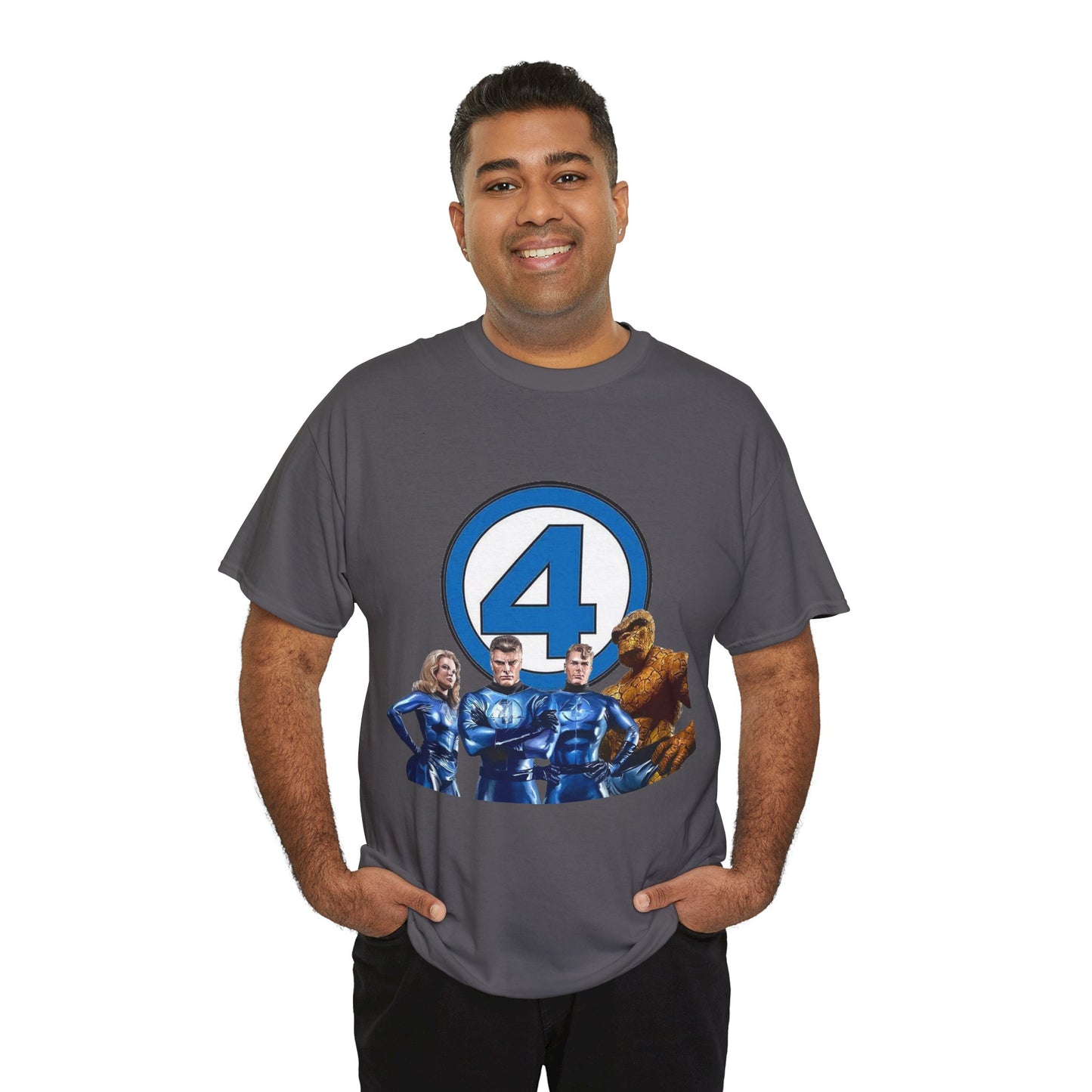 Fantastic Four T-Shirt - Alex Ross Art - 2025 MCU Movie - Iconic Marvel Comics Characters - Human Torch, Invisible Woman, The Thing, Reed Richards