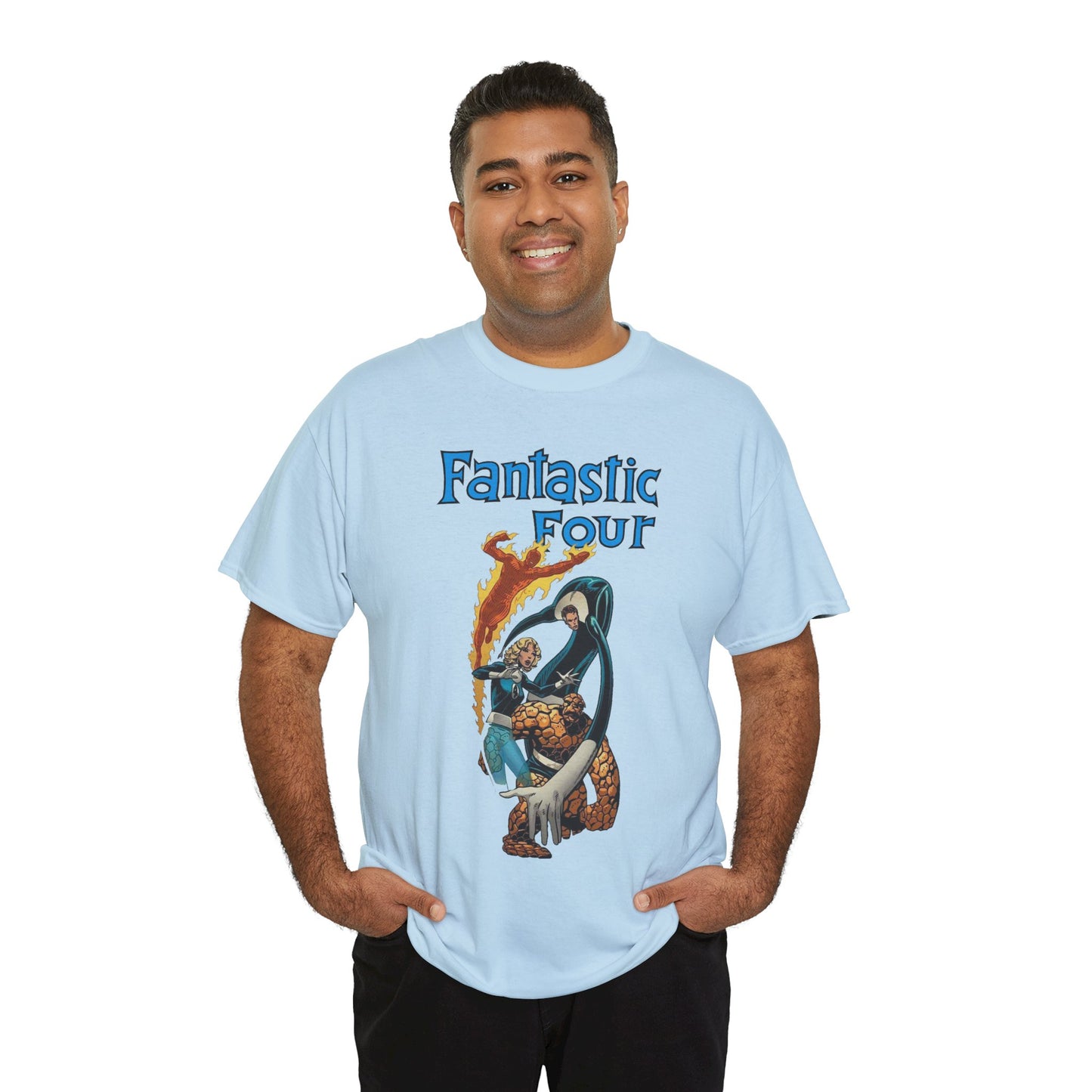Fantastic Four T-Shirt - John Byrne Art - Invisible Woman, Reed Richards, The Thing, Human Torch - Marvel Comics