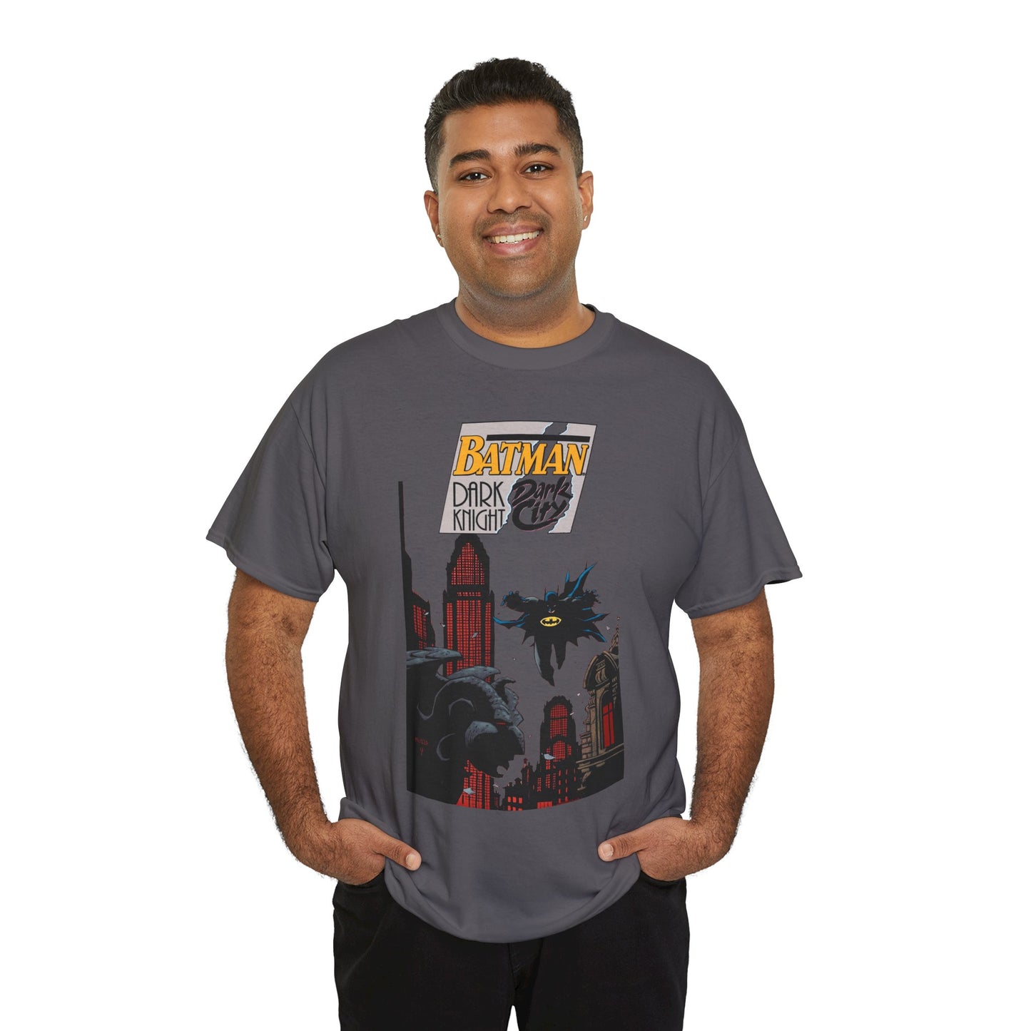 Batman: Dark Knight, Dark City T-Shirt - Mike Mignola Art - Gotham City, Bruce Wayne - 1990s Cover Art - DC Comics