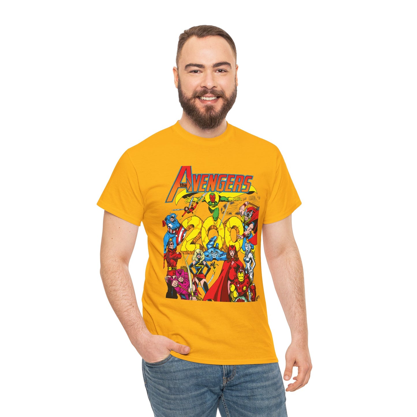Avengers T-Shirt - George Perez Art - #200 Cover - Thor, Scarlet Witch, Iron Man, Vision, Hawkeye, Beast, Jocasta, Wasp, Captain America, Wonder Man